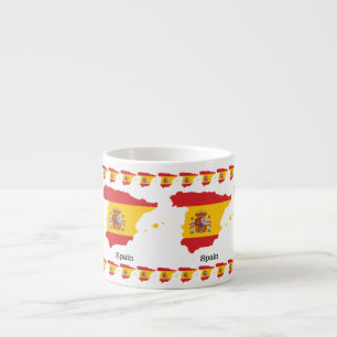 Xícara De Espresso Desenho de Souvenir com Bandeira da Espanha dentro