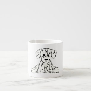 Xícara De Espresso Desenho simples de um cão dalmata de pelúcia em pr