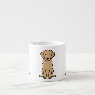 Xícara De Espresso Desenhos animados do cão do golden retriever