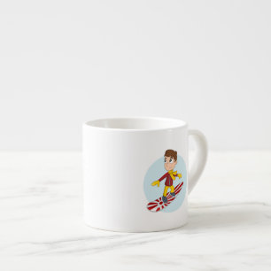 Xícara De Espresso Desenhos animados do menino da snowboarding