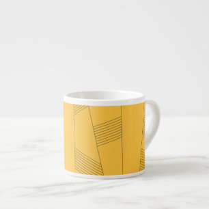 Xícara De Espresso Design abstrato simples, amarelo, moderno