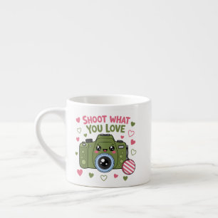 Xícara De Espresso Design de Câmera Fofa Atire O Que Você Ama