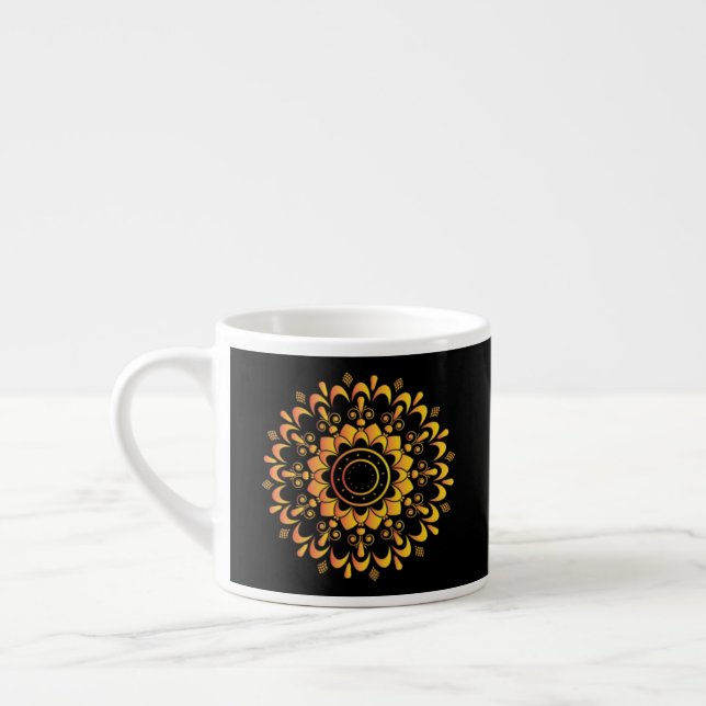 Xícara De Espresso Design de Mandala Única Dourada-95747 (Esquerda)