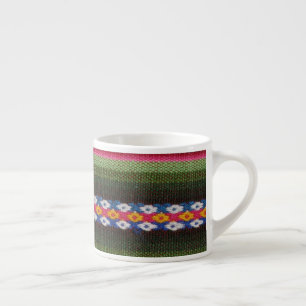 Xícara De Espresso Design de Serape Multicolor Faux
