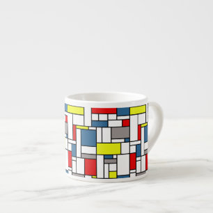 Xícara De Espresso Design do estilo de Mondrian