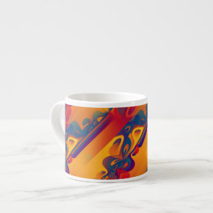 Xícara De Espresso Design gráfico sem costura - vermelho amarelo I