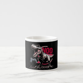 Xícara De Espresso Design T-Rex Gamer Rage No More