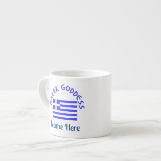 Xícara De Espresso Deusa Grega e Bandeira da Grécia