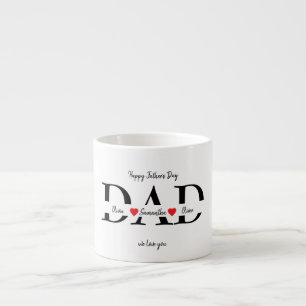 Xícara De Espresso Dia de os pais Feliz com Nomes de Crianças