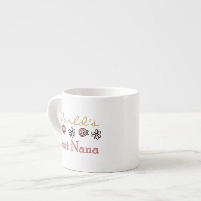 Xícara De Espresso Disias e Rosas Melhores Presentes de Nana (Frente Esquerda)