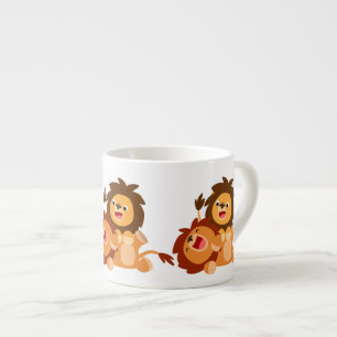 Xícara De Espresso Dois Bons Leões De Cartoon Espresso Mug