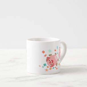 Xícara De Espresso Dois porcos bonitos em Primavera Espresso Mug