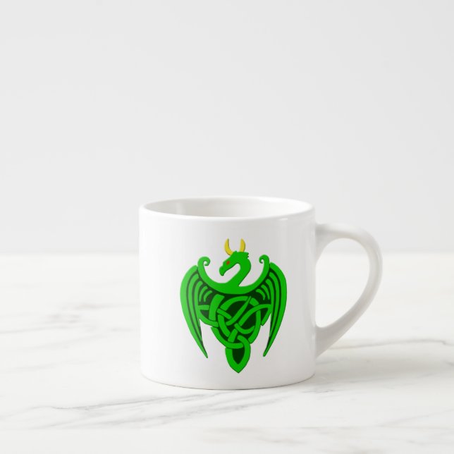 Xícara De Espresso Dragão Celular Verde Espresso Mug (Direita)