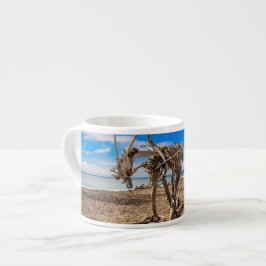 Xícara De Espresso Driftwood trabalho de arte em Hokitika Beach, Nova