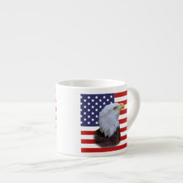 Xícara De Espresso Eagle patriótico e bandeira dos EUA