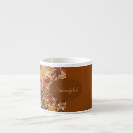 Xícara De Espresso Elegante,Ação de Graças, Folhas de Outono,Rústico