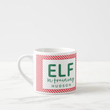 Elf em treinamento de Natal vermelho, verde e bran