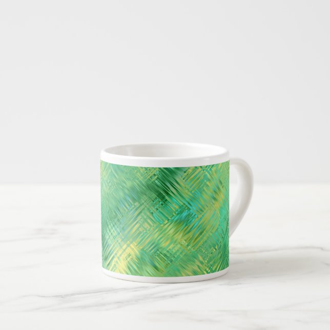 Xícara De Espresso Emerald Green Glassy Texture (Frente Esquerda)
