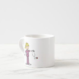 Xícara De Espresso Enfermeira Loira Desenhada