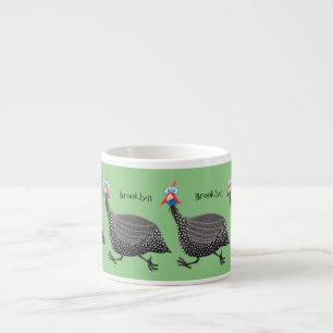 Xícara De Espresso Engraçado desenho animado de aves Guineafowl