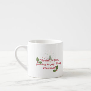Xícara De Espresso Enraizado em Amor, Crescendo em Alegria — Natal Bo
