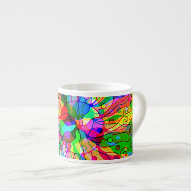Xícara De Espresso Esboço de arte fantasiosa - Abstrato Neon Shift 1 (Frente Esquerda)
