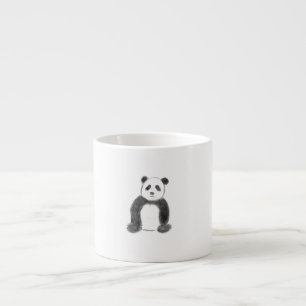 Xícara De Espresso Esboço do panda branco e preto