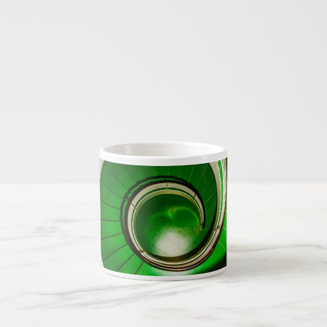 Xícara De Espresso Escada Circular Verde (Frente)