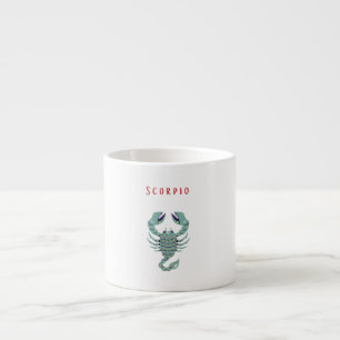 Xícara De Espresso Escorpião Rosa, zodíaco, signo do zodíaco