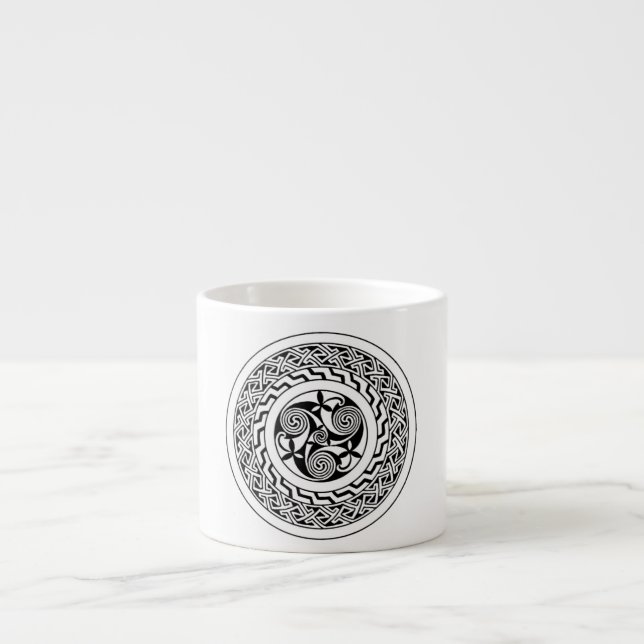 Xícara De Espresso Espiral Celta (Frente)