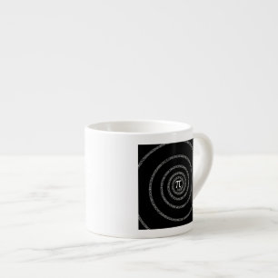 Xícara De Espresso Espiral para Pi em Estilo Preto