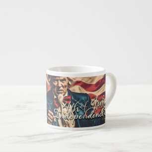 Xícara De Espresso Espírito de Liberdade em Vermelho, Branco e Azul