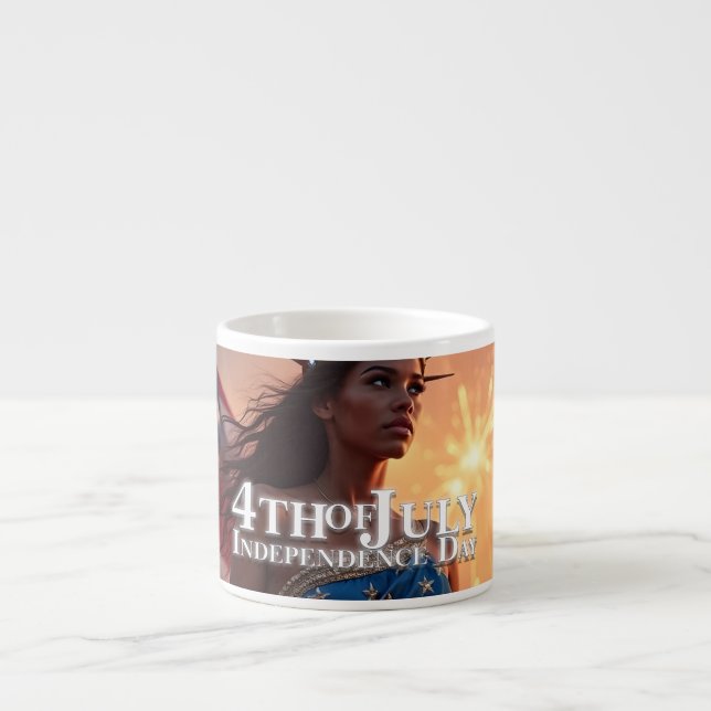 Xícara De Espresso Esplêndido Design de 4 de Julho - Fogos de Artifíc (Frente)