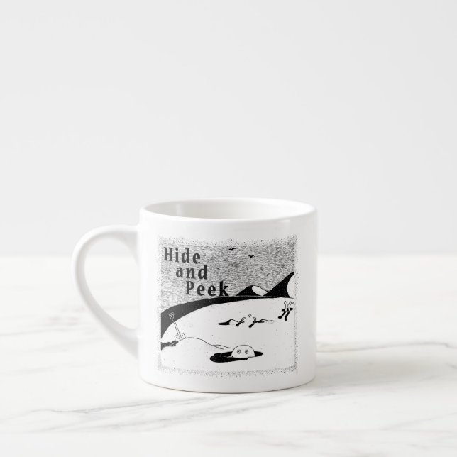 Xícara De Espresso Espreita Ocultar e Perfurar (fundo transparente) (Esquerda)