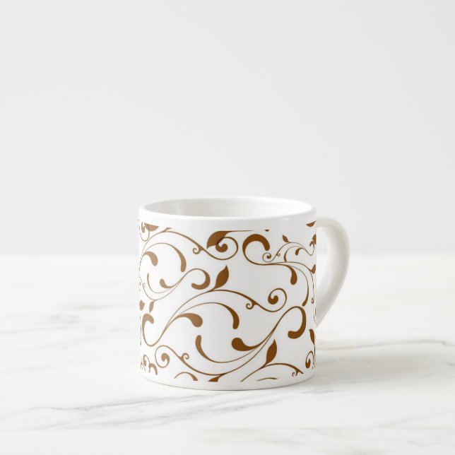 Xícara De Espresso Espresso Mug-Brown Swirls (Frente Esquerda)
