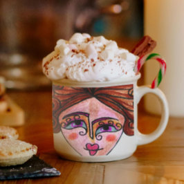 Xícara De Espresso Espresso Mug (Mulher Whimsical - 01)
