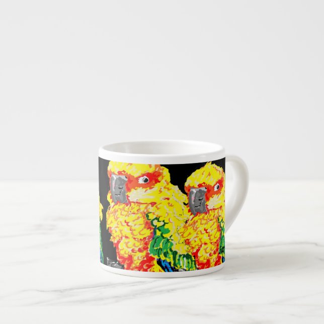 Xícara De Espresso Espresso Mug Parrots (Frente Esquerda)