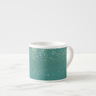 Xícara De Espresso Espresso Mug Petite Ouro Stars-Teal