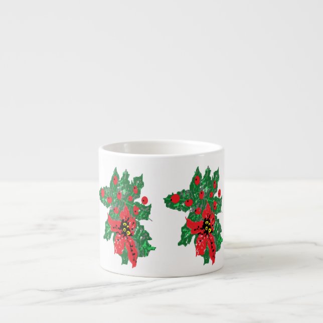 Xícara De Espresso Espresso Mugs : Poinsettias (Frente)