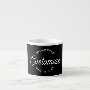 Xícara De Espresso Estilo Cursivo Editável e Moderno Texto Circular
