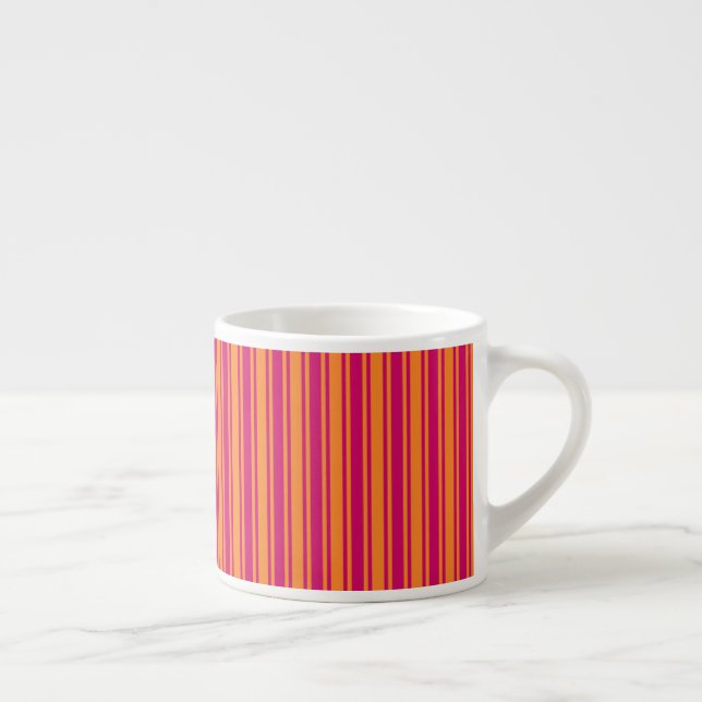 Xícara De Espresso Estrias de doces cor-de-rosa e laranja (Direita)