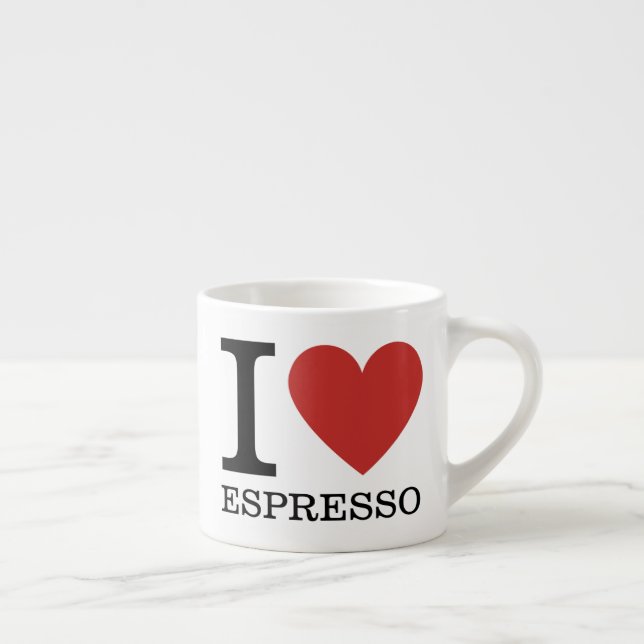 Xícara De Espresso Eu ❤️ Amo Espresso PERSONALIZÁVEL (Direita)