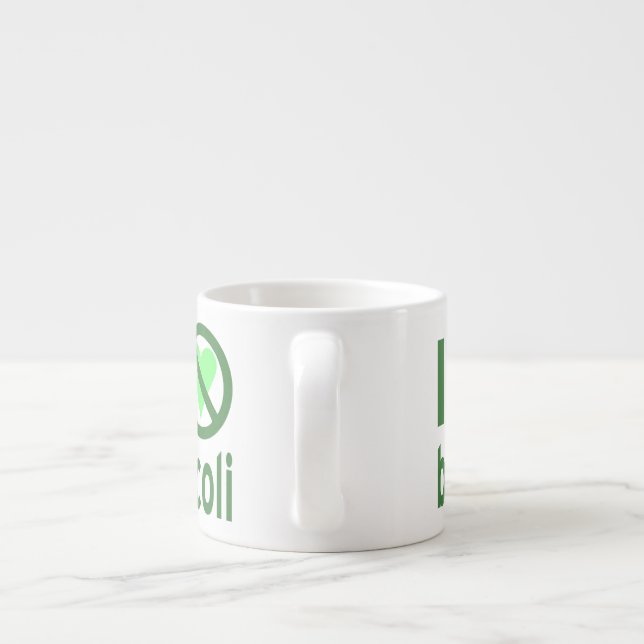 Xícara De Espresso Eu Odeio Brócolis Texto Verde (Traseira)
