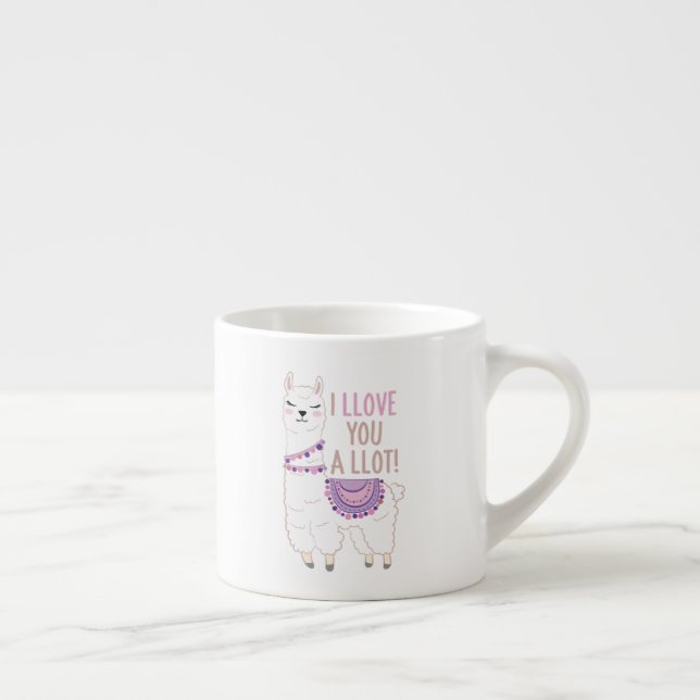 Xícara De Espresso Eu te amo muito - Engraçado Llama (Direita)
