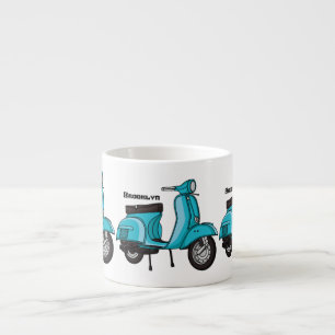Xícara De Espresso Exemplo de desenho animado de motocicleta em forma