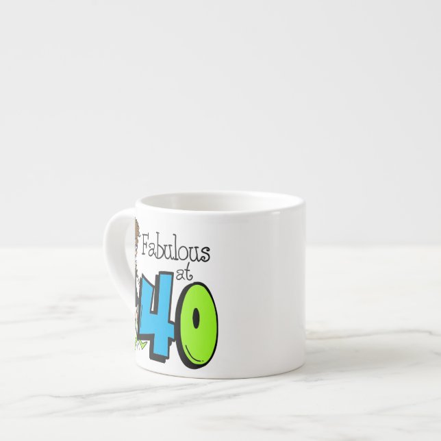 Xícara De Espresso Fabuloso triguenho no aniversário 40 (Frente Esquerda)