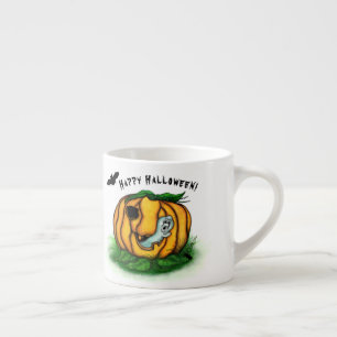 Xícara De Espresso Fantasma do Halloween, Bat, Ghost e Spider