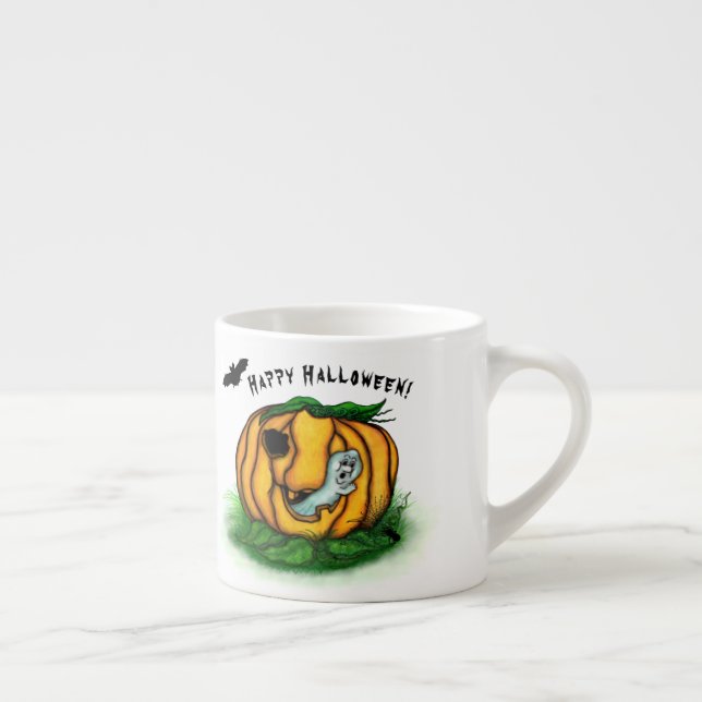 Xícara De Espresso Fantasma do Halloween, Bat, Ghost e Spider (Direita)