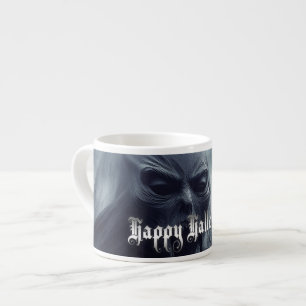 Xícara De Espresso Fantasma preto em uma paisagem infernal - Hallowee