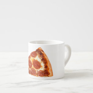 Xícara De Espresso Fatia de pizza de pepperoni clássica da SlipperyJo